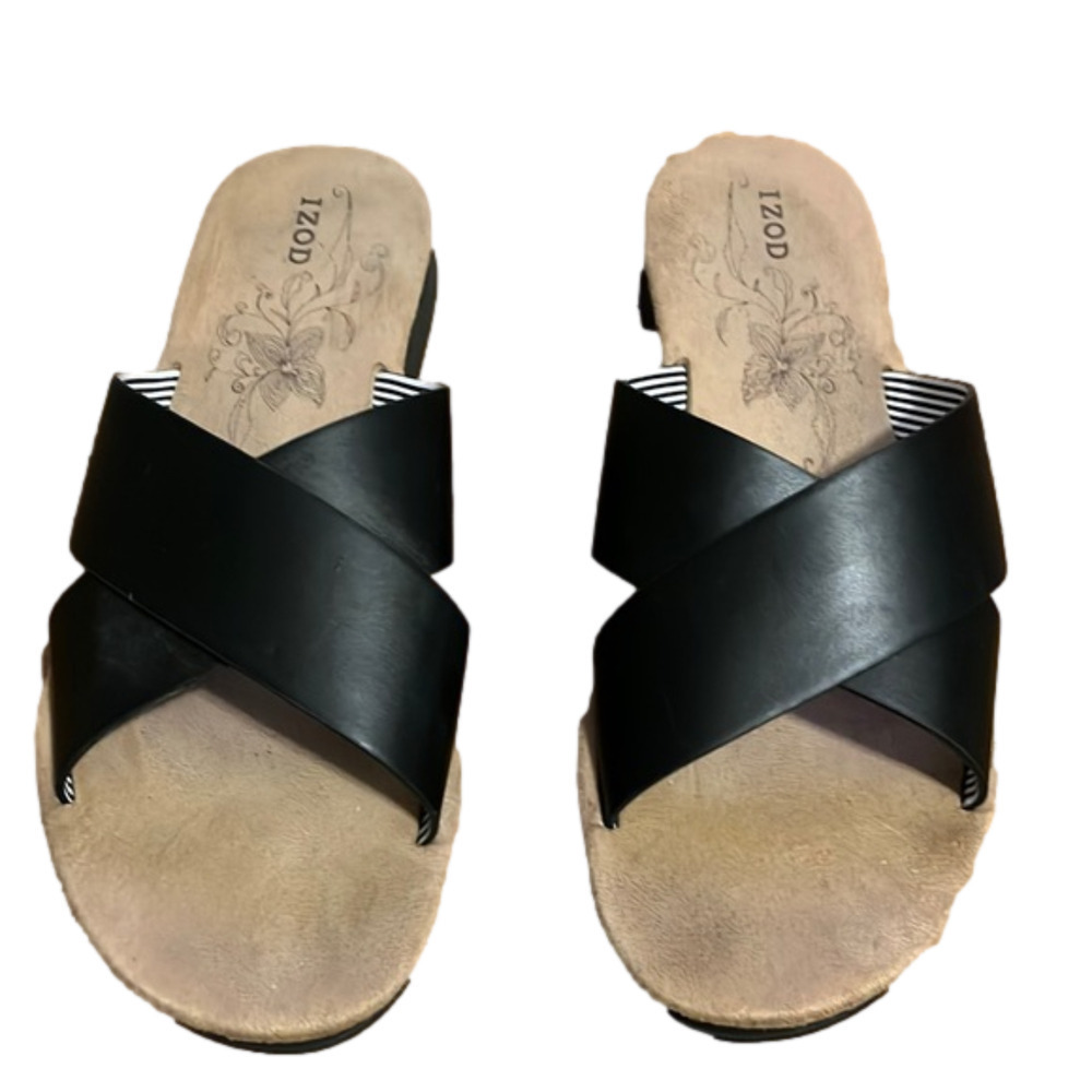 IZOD black slide shoes
